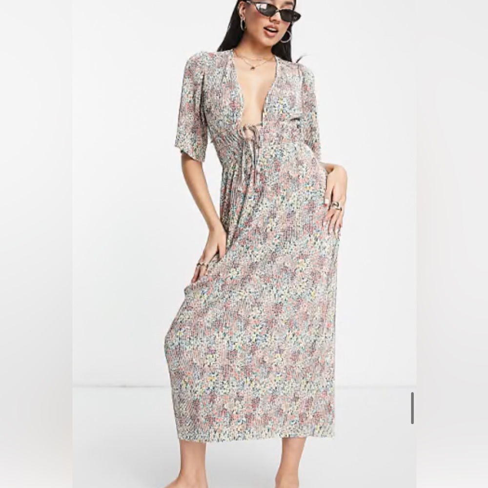 ASOS Colorful Patterned Midi Dress - Picture 2 of 16